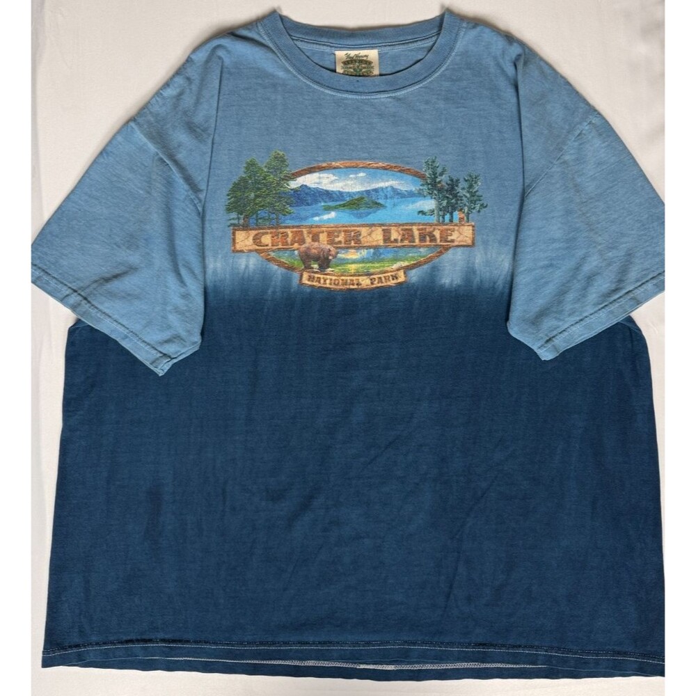 Fred Harvey Crater Lake National Park T Shirt 2XL Blue Ombre Bear Graphic Mens
